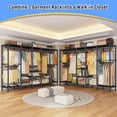 thumbnail image 5 of EnHomee 88.2"W Clothes Rack Portable Closet Rack Loads 1200lbs Capacity Freestanding Wardrobe Closet with Adjustable Shelves, Black, 5 of 8