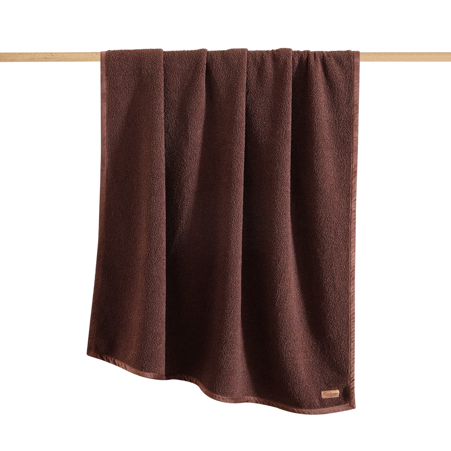 Dearfoams Reversible Cozy Teddy Oversized Couch Throw Blanket, Chocolate, 50 x 70 in