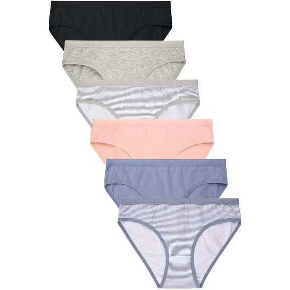 Women's Soft Breathable Cotton Bikini Brief Panties, Pack of 6 M, LP1673CK