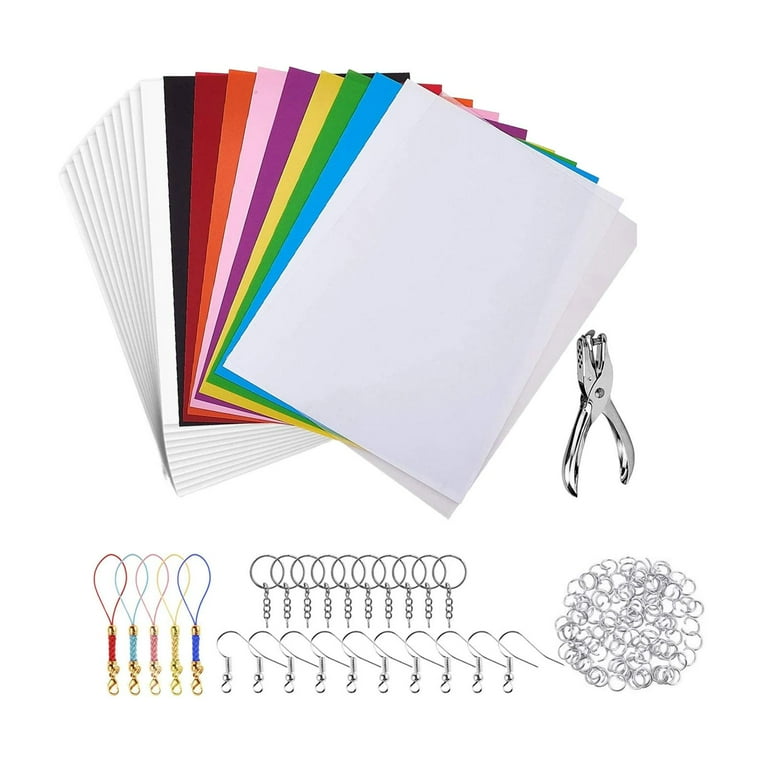 Heat Shrink Sheets DIY Film Sheets Blank Paper Paper Printable Handmade  Creative Adults Shrink Papers for Jewelry Making With Accessories