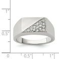 thumbnail image 2 of 925 Sterling Silver Solid Polished Mens Cubic Zirconia Ring Size 11 3.5mm Wide Ring for Men, 2 of 2