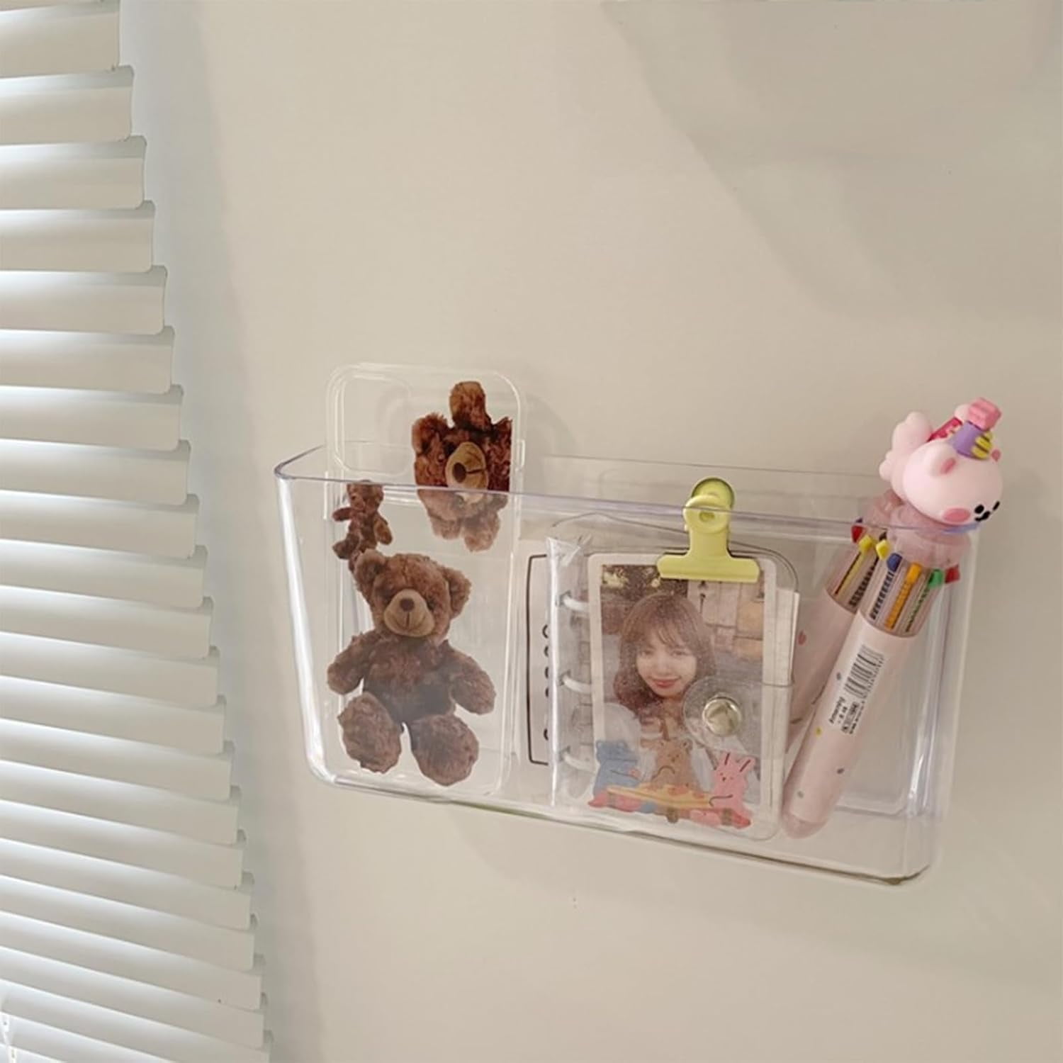 3 Pack Plastic Wall Folders, Acrylic Single Pocket Wall Mount File Holder Clear Hanging Wall File Organizer Plastic Single Pocket Hanging for Office Home Bathroom, 8.6x4.7x2.1 Inch