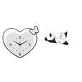 thumbnail image 1 of Reloj De Pared Con Forma De Corazón De Panda, Acrílico, Decorativo, Diseño Creativo, Movimiento Silencioso, Moderno Y Bonito, Decoración Para El Hogar, Sala De Estudio, Sala De Estar,, 1 of 8