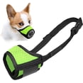 thumbnail image 1 of GFDYREE Dog Muzzle Anti Biting Barking and Chewing, with Comfortable Mesh Soft Fabric and Adjustable Strap, Suitable for Small, Medium and Large Dogs (Neon Green Base, L), 1 of 7