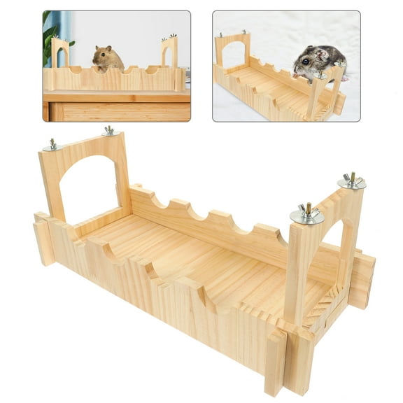 PAMINGONO Hamster Pet Bridge Light Yellow Wood 1Pcs