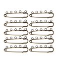 thumbnail image 1 of Exquisite 5 Holes Safety Pins Brooches 10 Pcs Silver Bronze DIY Brooch Scarf Lapel Pin Jewelry Decoration for Jeans Bags White K, 1 of 4