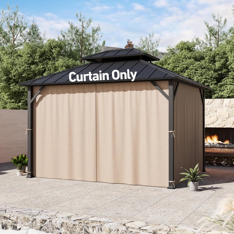 Covered Outdoor Universal 10' x12' Gazebo Curtain Replacement 4