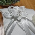 thumbnail image 4 of Soporte de anillo de Boda nupcial romántico europeo, almohada de corazón, cinta cojín de hecho a mano, decoración para ceremonia de boda sin anillos, 20cm, 4 of 4