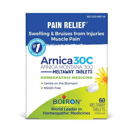 Boiron Arnica 30C, Homeopathic Medicine for Pain Pain, 60 Meltaway Tablets