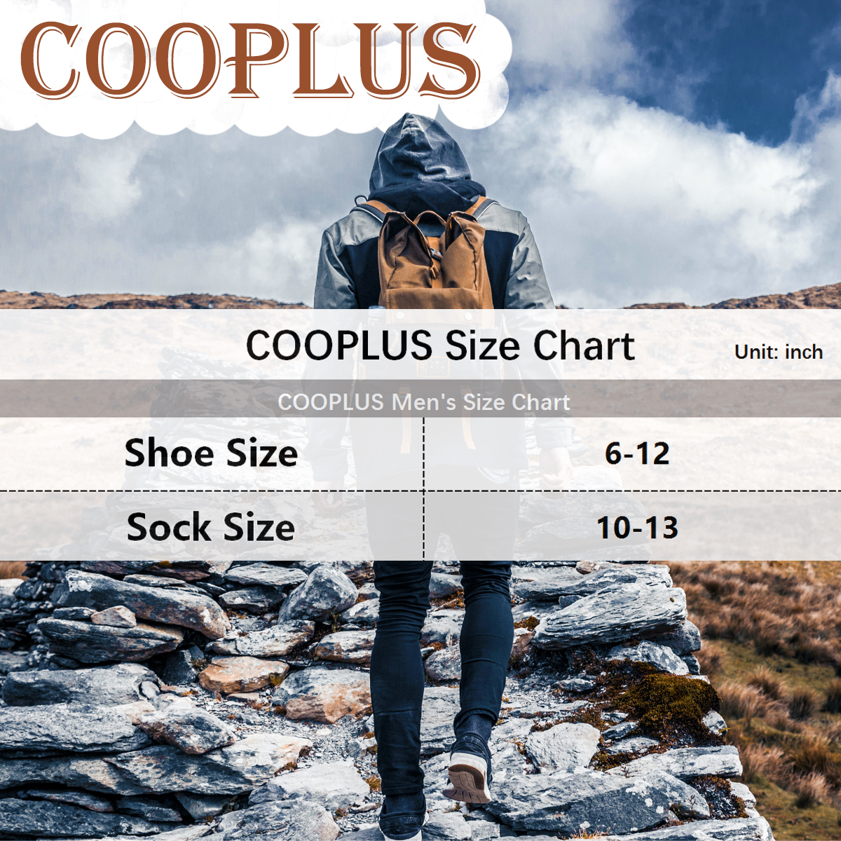 COOPLUS Men's Wool Crew Socks, 5-Pack photo 5