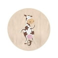 thumbnail image 2 of LADDKA 60 inch Round Beach Towel Blanket Cute Funny Cow Cartoon on Mono Wheel Circus Cycle Travel Circle Circular Towels Mat Tapestry Beach Throw, 2 of 2