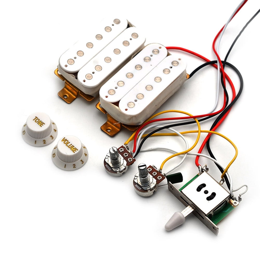 50mm/52mm Wiring Harness Electric Guitar Humbucker Pickups with Knob Cap for ST