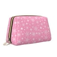 thumbnail image 2 of Rateoe Snowflake pink backgrounds for Travel Makeup Bag,Large Capacity Cosmetic Bags for Women,Waterproof Portable Pouch Open Flat Toiletry Bag Make up Organizer, 2 of 8
