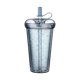 thumbnail image 1 of sweethay Botella de agua con pajita, sellado portátil para oficina, café, bebida escolar, taza para estudiantes, doble capa, niños, bebida de leche Teteras Azul sweethay HA071811-02, 1 of 6
