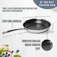 thumbnail image 3 of Lexi Home 8 inch Diamond Tri-Ply Non Stick Frying Pan  Stainless Steel Cookware, 3 of 7