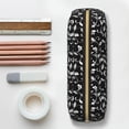 thumbnail image 6 of Uemuo Black White Leaves Printed Leather Pencil Case, Pencil Pouch, Portable Pencil Bag, Pen Case for& Office, 6 of 7