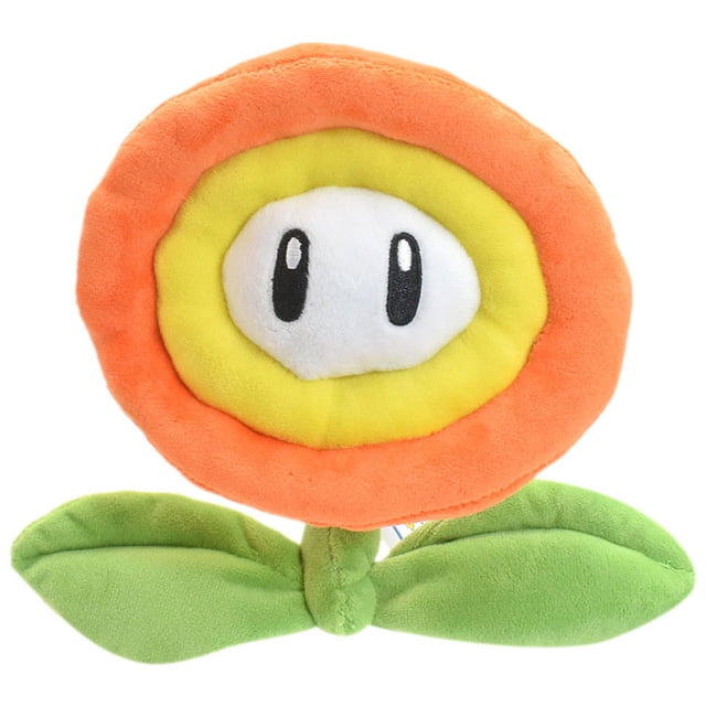 Muñeca de peluche con flor de llama naranja, 18 cm