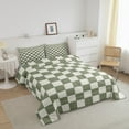 thumbnail image 3 of Erosebridal Plaid Comforter Set Toddler Beige Sage Green Checkerboard Quilt Set Geometric Checkered Bedding Set,Aesthetic Grid Duvet Set Modern Room Decor 2 Pcs, 3 of 7