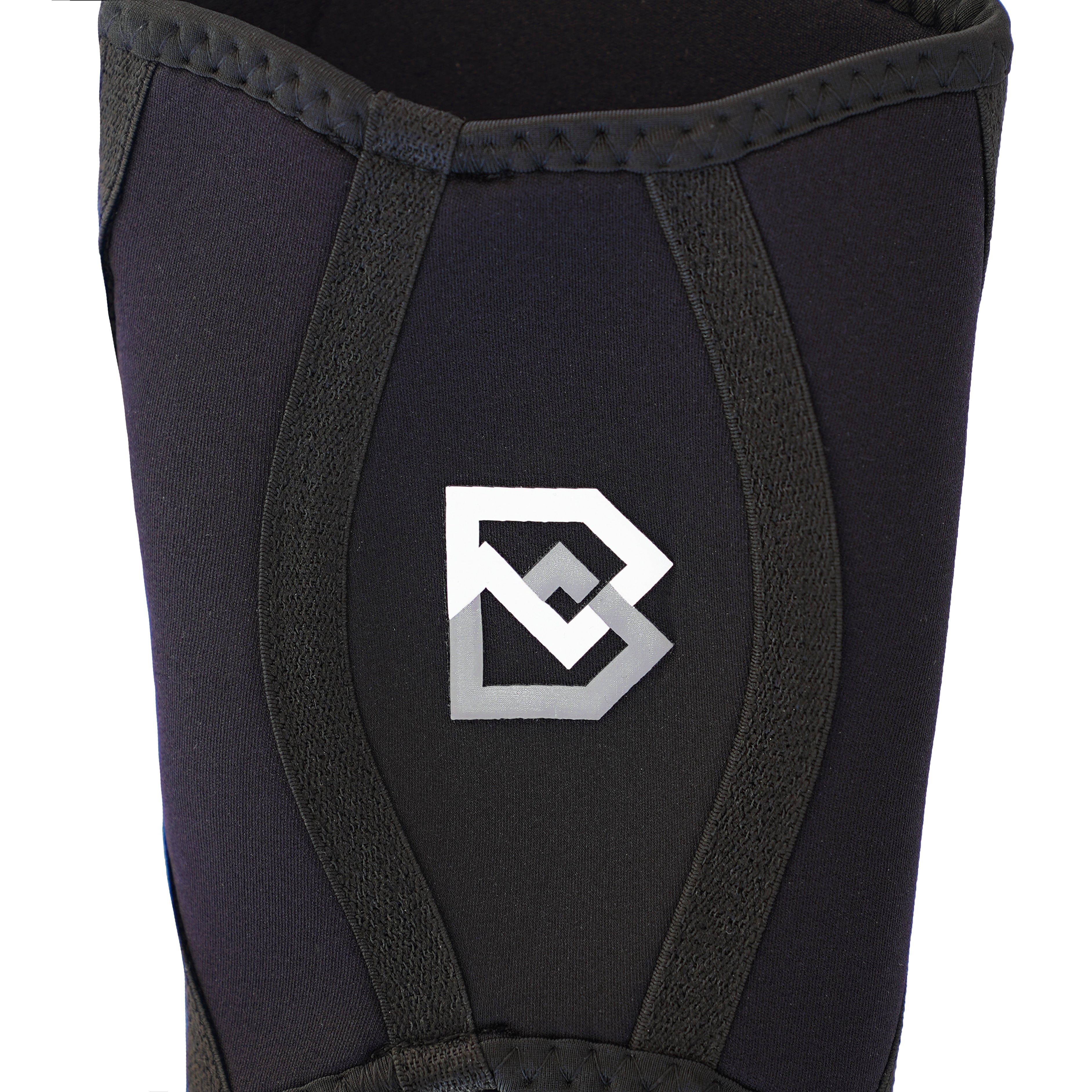 Bay Gear Co. Knee Sleeves (1 Pair) Support & Compression for Weightlifting, Powerlifting, Squats & Cross Training - 7mm Neoprene Sleeve - Black