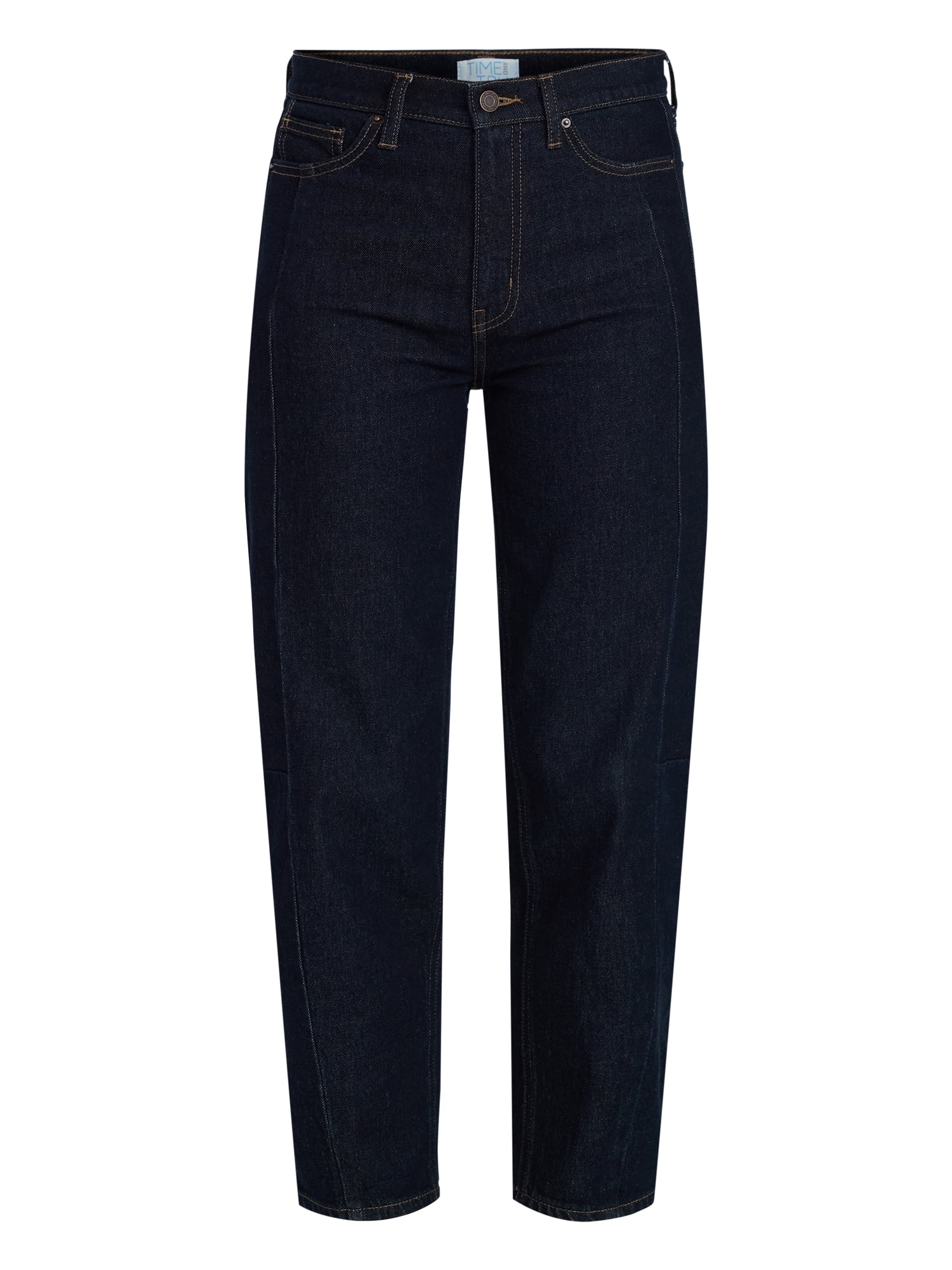 Time and Tru Women's Hight Rise Barrel Jean, 28" Inseam, Sizes 0-22, 0L-22L