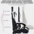 thumbnail image 3 of JERFIT Black and White Gaming Chair with Footrest, Ergonomic High-Back PVC Leather, 3 of 7