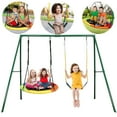 Trekassy 440lbs 2 Seat Metal Swing Set with Heavy Duty AFrame Metal