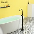 thumbnail image 4 of Boyel Living Single Handle Bath Tub Filler Faucet Freestanding Floor Mount Bathroom Bathtub Tub Spout and Water Supply Lines in Matte Black, 4 of 10