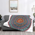 thumbnail image 2 of Rateoe Mandala Pattern Flannel Throw Blanket, Ultra-soft Blanket for Bed, Couch, Car, Hypoallergenic Anti-pilling blanket-50"x40"(Horizontal), 2 of 6