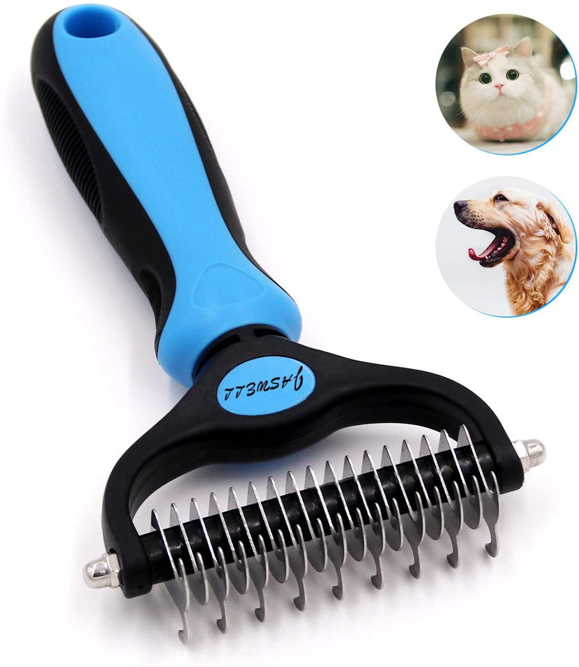 Grooming Tool for Medium and Large Pets with Long Hair Dog Grooming Comb Cat Double-Sided Metal Shedding Brush