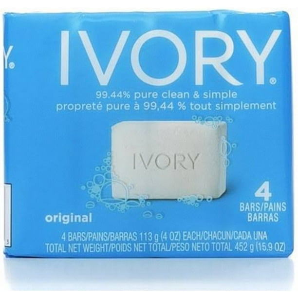 Ivory Bar Soap, Original 4 oz, 4 bars
