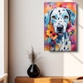 thumbnail image 4 of Thuan Dalmatian Dog Flower Art Print Canvas, Wall art Painting Decor, Puppy Pop Art Home Decor Artwork For Bedroom Living Room Bathroom Decor, Puppies Colorful Photo, 4 of 6