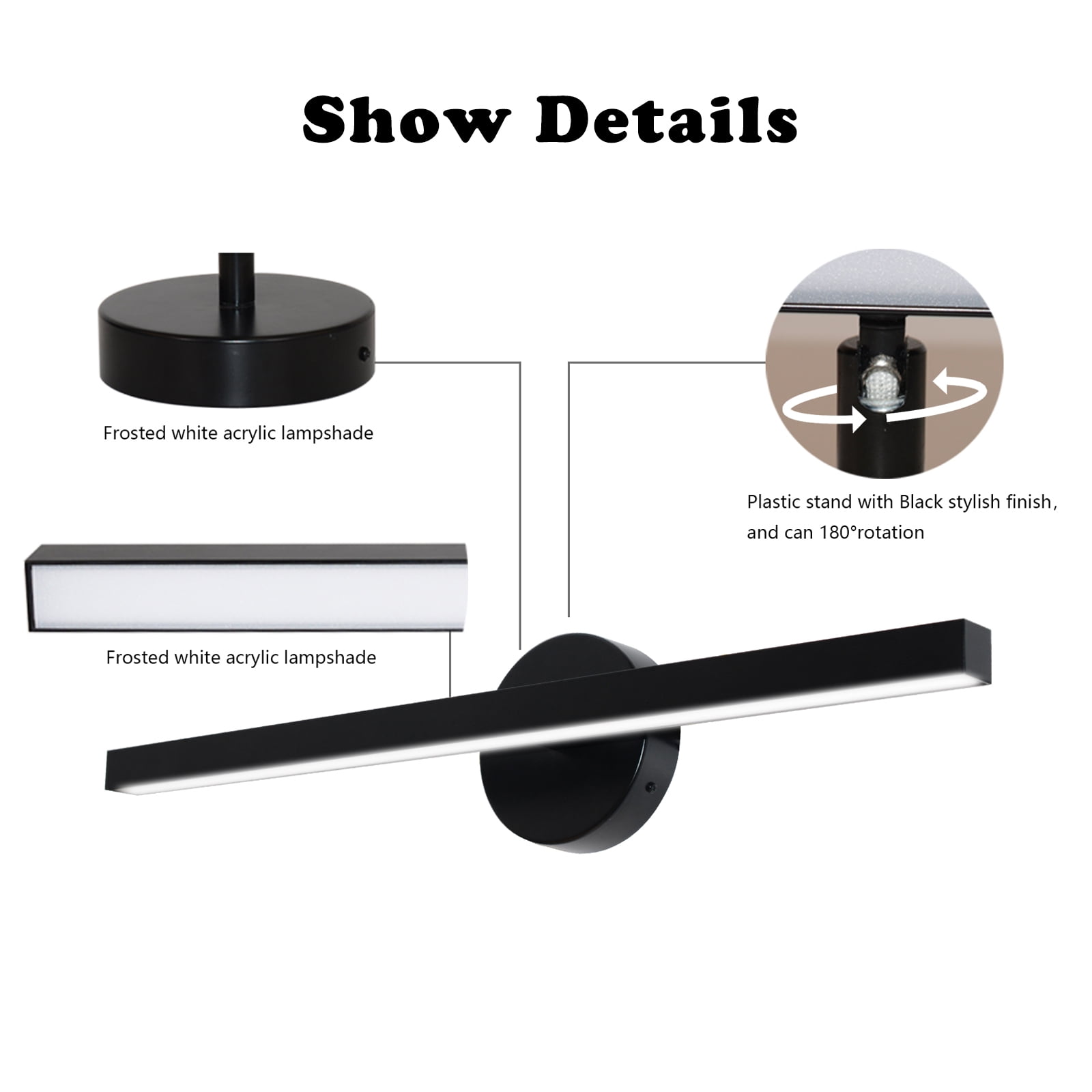 22.8 inch Bathroom Vanity Light 5CCT Dimmable Integrated LED Wall Sconce Lighting Fixture