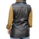 thumbnail image 3 of Chaleco de piel Castelli Leather Authentic Chaleco elegante largo cruzado negro, 3 of 4