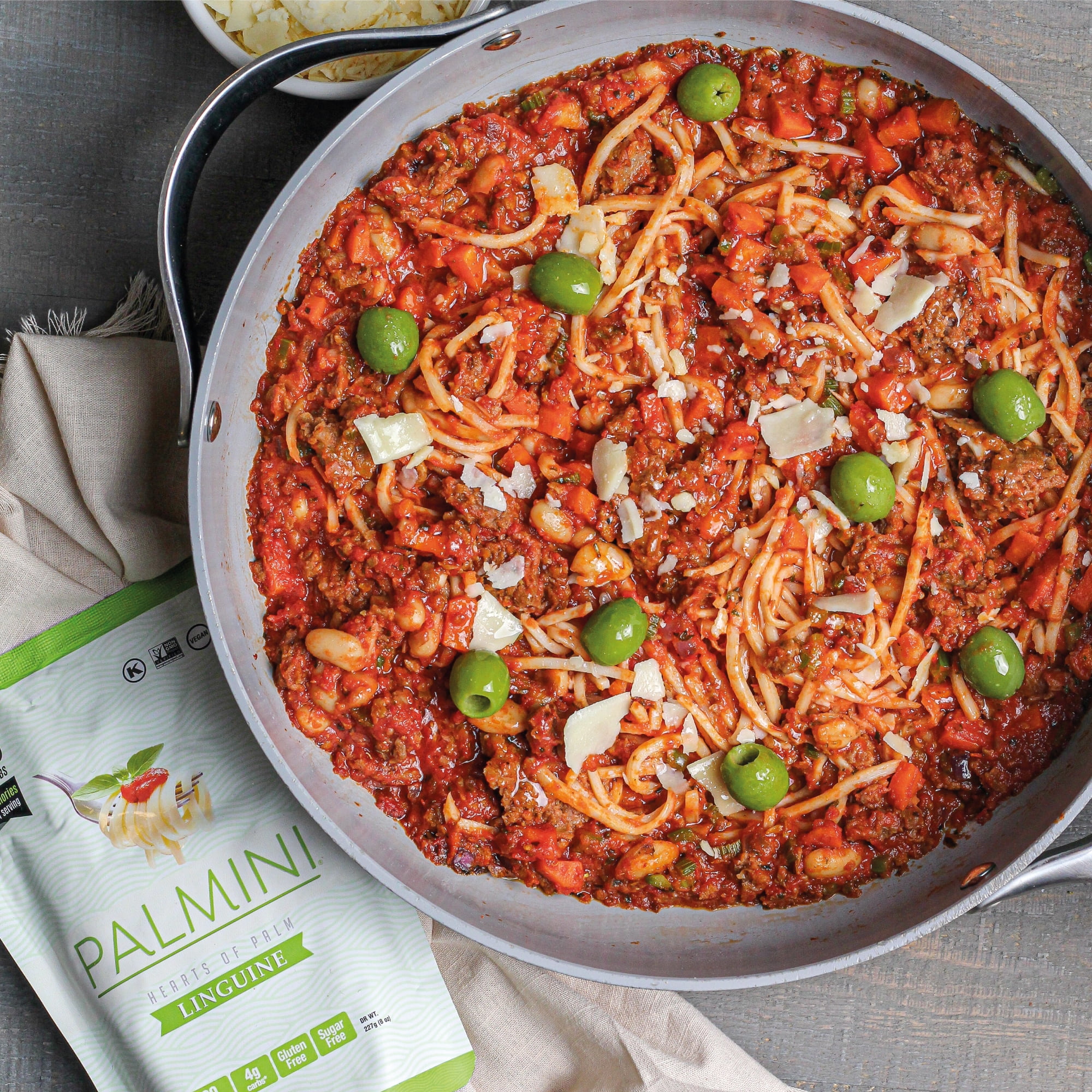 Palmini Linguine Pasta from Hearts of Palm, 12 oz – Non-GMO, Vegan, Sugar Free, Gluten Free, Kosher – Shelf-Stable Single Pouch