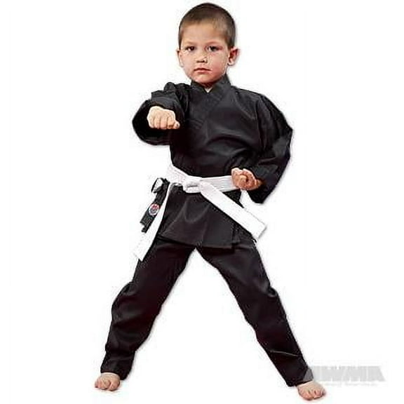 ProForce® 6 oz. Karate Uniform (Elastic Drawstring) - 55/45 Blend - Black - 3 (5'4"/135 lbs.)