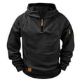 thumbnail image 6 of LOINRODI Boys Half Zip Hooded Sweatshirt, Zip Arm Pocket Fleece Lined Pullover Raglan Sleeve Casual Long Sleeve Fall Street Pullover Hoodie Black Size 10, 6 of 9