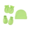 thumbnail image 1 of Clearance! Baberdicy Newborn Hat Gloves Foot Set Three Piece Multi Color Set Mint Green, 1 of 4