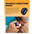 thumbnail image 3 of Bestyle Chunky Signet Ring for Men Big Blue Created Sapphire Stainless Steel Band Ring Fashion Thumb Pinky Ring Jewelry Gift Size 10, 3 of 9