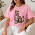 thumbnail image 5 of Leopard Pink Bow Graphic T-Shirt | Unisex Classic Fit Tee | Sizes S–4XL, 5 of 9