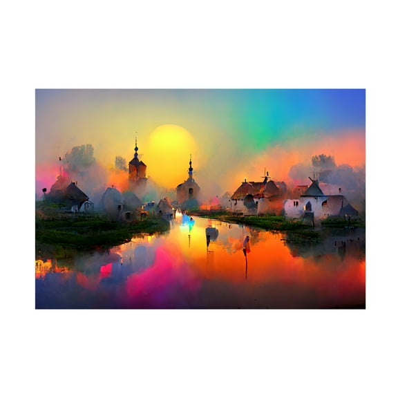 Canvas Wall Art - Ray Heere 'Medieval Landscapes 1' Wall Art for Living Room, Bedroom, or Office Décor by Trademark Fine Art - 19 x 12 Inches