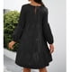 thumbnail image 4 of Vestido Puff Manga larga Cuello redondo Fluido Swing Color puro Vestido casual para mujer, 4 of 6