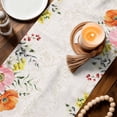 thumbnail image 3 of Gnomes Easter Table Runner - 120 Inch Long Eucalyptus Spring Floral Eggs Leaves Rustic Cotton and Linen Blended Dress Scarves Farmhouse Table Runner for Kitchen Dining, Coffee Table, 13" x 120", 3 of 8