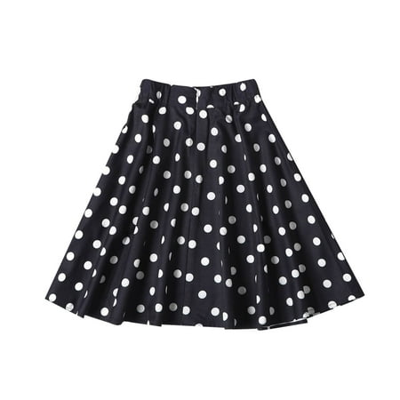 

Quealent Girls Skirt Female Big Kid Toddler Jean Jacket Girls Kids Toddler Baby Girls Spring Summer Polka Dot Cotton Skirts Clothes Dress (Black 7-8 Years)