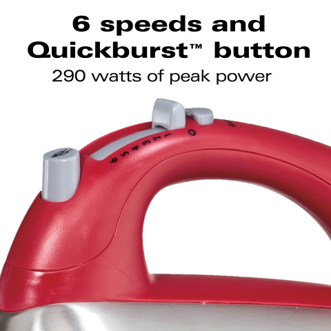 Hamilton Beach Classic Hand and Stand Mixer Red, 4 Quart, Model 64654 - 1