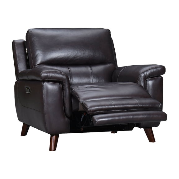 Lizette Brown Leather Power Recliner with USB