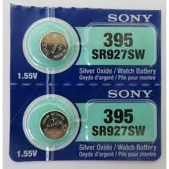 Sony Murata 395/399 - SR927 Silver Oxide Button Battery 1.55V - 2 Pack FREE SHIPPING!