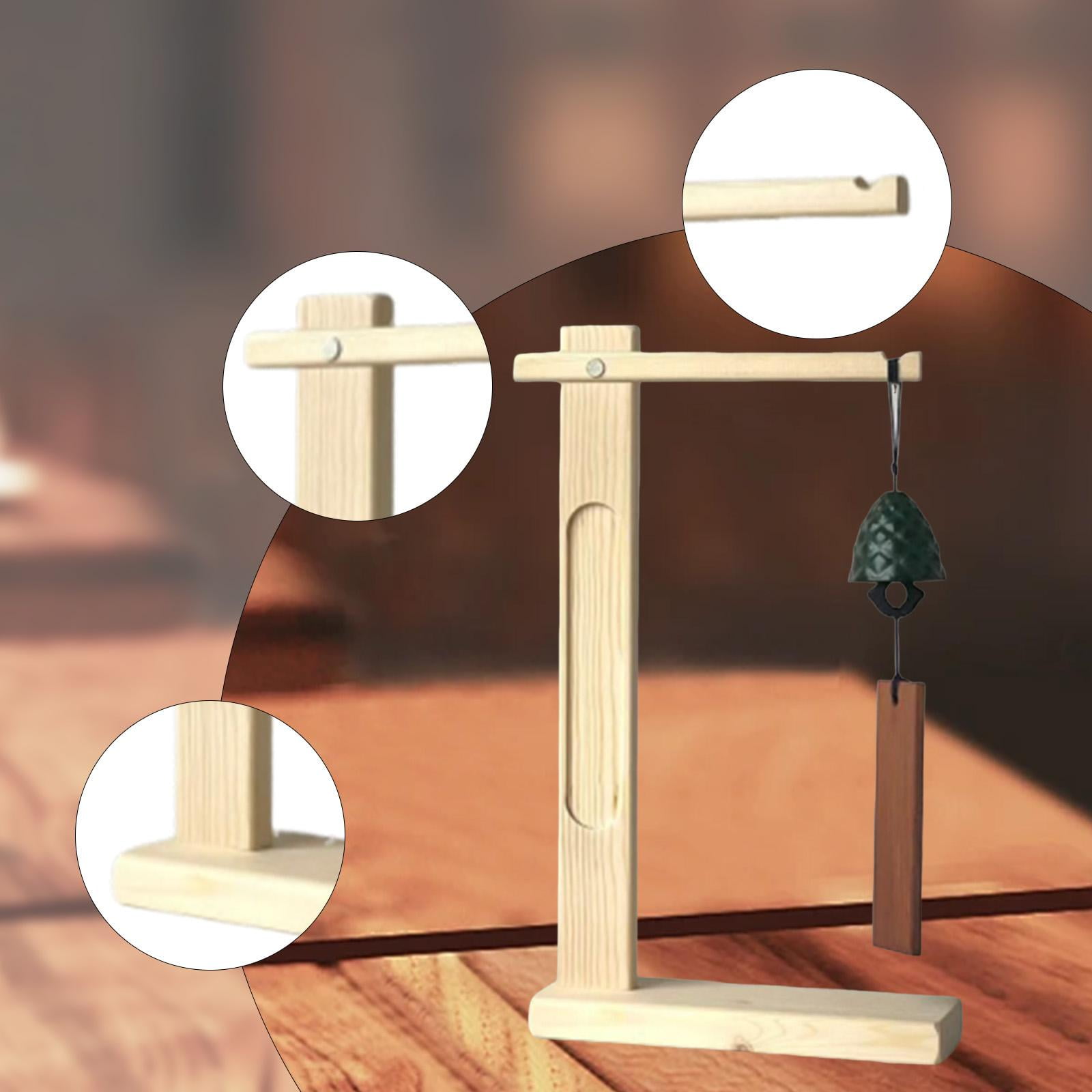 simhoa Wind Chime Stand Hanger Elegant Decorative Windchime Holder Hanging Rack for Pendant Necklace Accessories Sturdy Room Desktop Wood Color