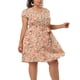 thumbnail image 1 of Women's Plus Size Dress V Neck Belted Summer Floral Dresses Pink 4X, 1 of 7