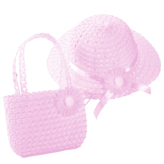 TELOLY 2026 New Baby Hats Children'S Sunflower Straw Hat Handbag Set Toddler Hat Girls Summer Papyrus Sun Protection Toddler Hat for Beach Park Travel Pink