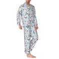 thumbnail image 2 of Naloa Cute Panda Bear Men’s Pajamas Set - Long Sleeve Button Down Sleep Shirt and Pajama Bottoms Sleepwear Set-, 2 of 7